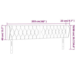 Testiera ad Orecchio Marrone Scuro 203x23x78/88 cm in Tessuto