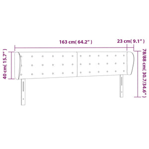 Testiera ad Orecchio Grigio Chiaro 163x23x78/88 cm in Tessuto cod mxl 49629