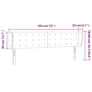 Testiera ad Orecchio Tortora 183x23x78/88 cm in Tessuto cod mxl 52573