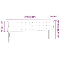 Testiera ad Orecchio Nera 203x23x78/88 cm in Tessuto cod mxl 52069