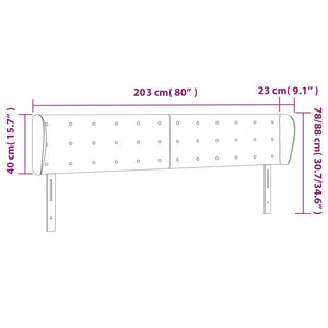 Testiera ad Orecchio Blu 203x23x78/88cm in Tessuto 3117606