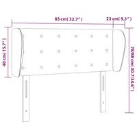 Testiera ad Orecchio Grigio Chiaro 83x23x78/88 cm in Velluto cod mxl 47020