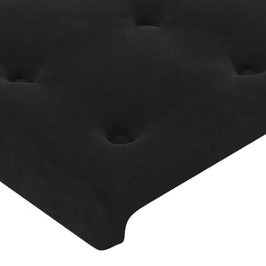 Testiera ad Orecchio Nera 93x23x78/88 cm in Velluto 3117616