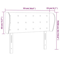 Testiera ad Orecchio Nera 93x23x78/88 cm in Velluto 3117616