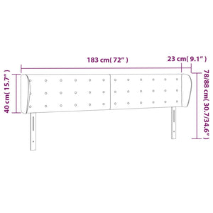 Testiera ad Orecchio Grigio Chiaro 183x23x78/88 cm in Velluto 3117638