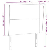 Testiera ad Orecchio Nera 83x23x118/128 cm in Tessuto 3117652