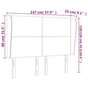 Testiera ad Orecchio MarroneScuro147 x 23 x 118/128cm inTessuto