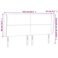 Testiera ad Orecchio Grigio Chiaro 163x23x118/128 cm in Tessuto 3117682