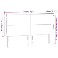 Testiera ad Orecchio Grigio Chiaro 183x23x118/128 cm in Tessuto 3117690