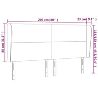 Testiera ad Orecchio Marrone Scuro 203x23x118/128 cm in Tessuto 3117701