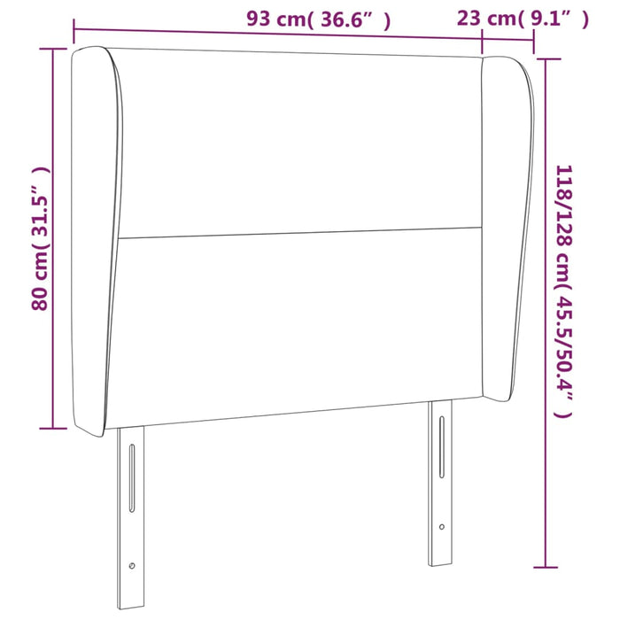 Testiera ad Orecchio Grigio Chiaro 93x23x118/128 cm in Velluto cod mxl 52135