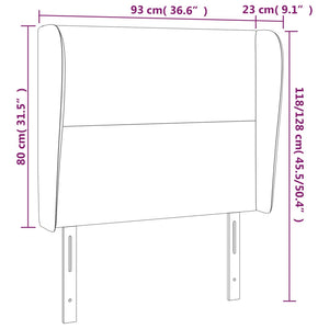 Testiera ad Orecchio Blu Scuro 93x23x118/128 cm in Velluto 3117716