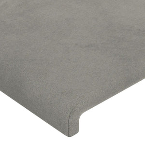 Testiera ad Orecchio Grigio Chiaro 163x23x118/128 cm in Velluto 3117730