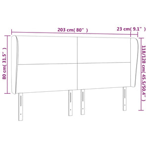 Testiera ad Orecchio Rosa 203x23x118/128 cm in Velluto 3117747