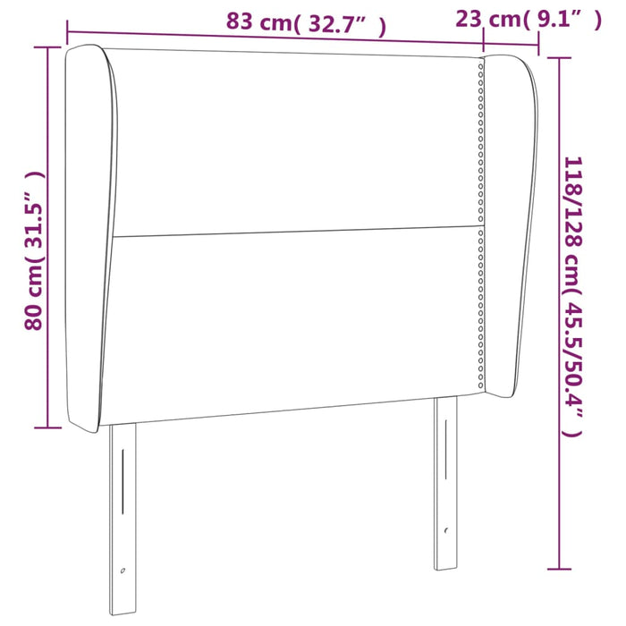 Testiera ad Orecchio Grigio Chiaro 83x23x118/128 cm in Tessuto 3117790