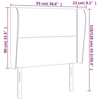 Testiera ad Orecchio Grigio Chiaro 93x23x118/128 cm in Tessuto cod mxl 47378