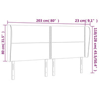 Testiera ad Orecchio Marrone Scuro 203x23x118/128 cm in Tessuto cod 9637