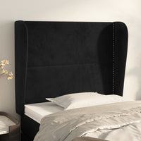 Testiera ad Orecchio Nera 93x23x118/128 cm in Velluto cod mxl 50610