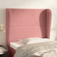 Testiera ad Orecchio Rosa 93x23x118/128 cm in Velluto 3117857