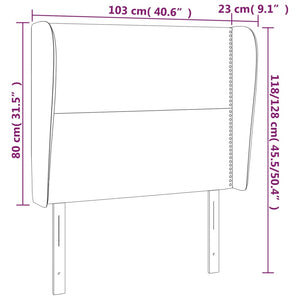 Testiera ad Orecchio Rosa 103x23x118/128 cm in Velluto cod mxl 46508