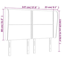 Testiera ad Orecchio Rosa 147x23x118/128 cm in Velluto 3117869