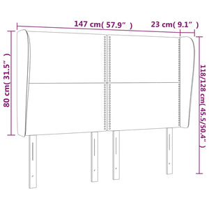 Testiera ad Orecchio Rosa 147x23x118/128 cm in Velluto 3117869