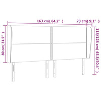 Testiera ad Orecchio Rosa 163x23x118/128 cm in Velluto 3117875