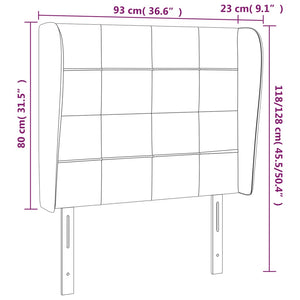 Testiera ad Orecchio Blu Scuro 93x23x118/128 cm in Velluto 3117996