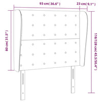 Testiera ad Orecchio Grigio Scuro 93x23x118/128cm in Similpelle cod mxl 52796