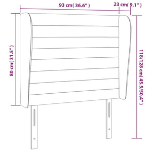 Testiera ad Orecchio Blu Scuro 93x23x118/128 cm in Velluto 3118136