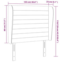 Testiera ad Orecchio Rosa 103x23x118/128 cm in Velluto cod mxl 52213