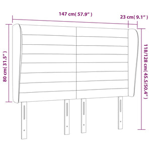 Testiera ad Orecchio Rosa 147x23x118/128 cm in Velluto 3118149