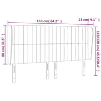 Testiera ad Orecchio Tortora 163x23x118/128 cm in Tessuto 3118204