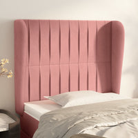 Testiera ad Orecchio Rosa 83x23x118/128 cm in Velluto cod mxl 48358