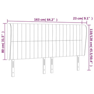 Testiera ad Orecchio Rosa 163x23x118/128 cm in Velluto 3118253