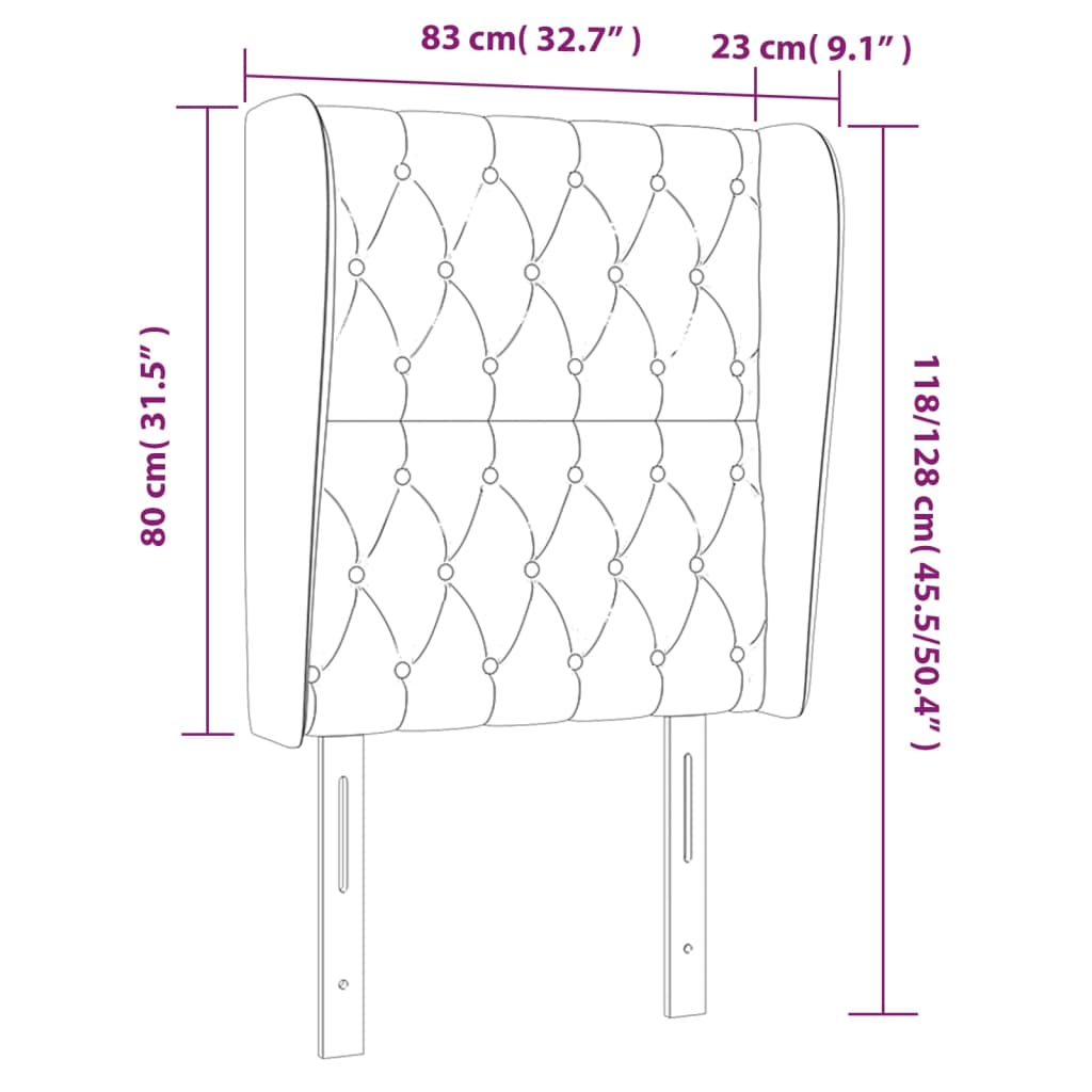 Testiera ad Orecchio Tortora 83x23x118/128 cm in Tessuto cod mxl 47916