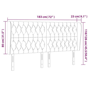 Testiera ad Orecchio Tortora 183x23x118/128 cm in Tessuto 3118310