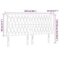 Testiera ad Orecchio Marrone Scuro 203x23x118/128 cm in Tessuto 3118317