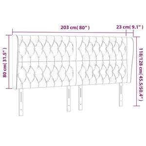 Testiera ad Orecchio Rosa 203x23x118/128 cm in Velluto 3118363