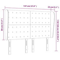 Testiera ad Orecchio Blu 147 x 23 x 118/128 cm in Tessuto 3118394