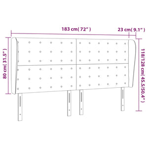 Testiera ad Orecchio Tortora 183x23x118/128 cm in Tessuto 3118408