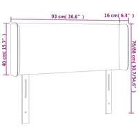 Testiera ad Orecchio Grigio Scuro 93x16x78/88 cm in Tessuto cod mxl 52195