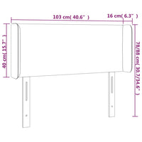 Testiera ad Orecchio Nera 103x16x78/88 cm in Tessuto cod mxl 48576