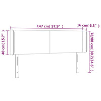 Testiera ad Orecchio Tortora 147x16x78/88 cm in Tessuto 3118490