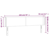 Testiera ad Orecchio Grigio Scuro 183x16x78/88 cm in Tessuto cod mxl 53295