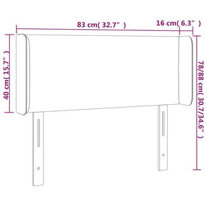 Testiera ad Orecchio Nera 83x16x78/88 cm in Velluto 3118520