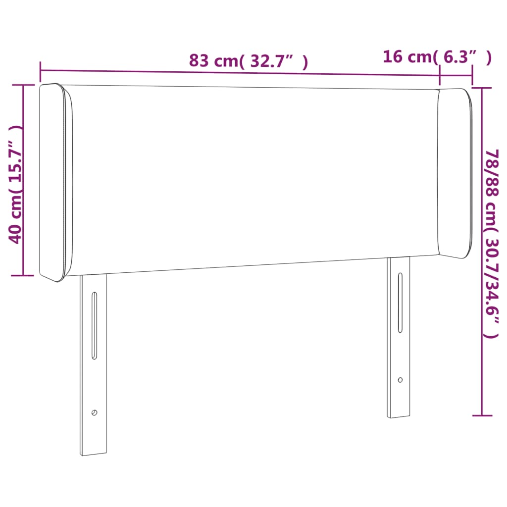 Testiera ad Orecchio Rosa 83x16x78/88 cm in Velluto cod mxl 46602