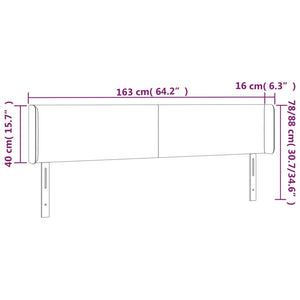 Testiera ad Orecchio Rosa 163x16x78/88 cm in Velluto cod mxl 52307