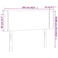 Testiera ad Orecchio Tortora 103x16x78/88 cm in Tessuto