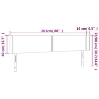 Testiera ad Orecchio Grigio Chiaro 203x16x78/88 cm in Tessuto cod mxl 47732